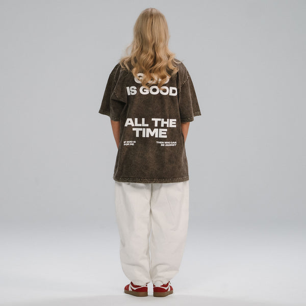 ADULT GOD IS GOOD VINTAGE BROWN BACK