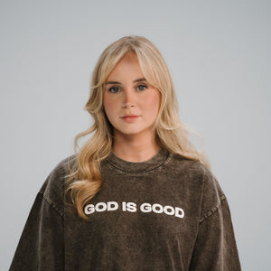 ADULT_GOD IS GOOD VINTAGE BROWN FRONT CLOSE
