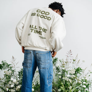 ADULTS // GOD IS GOOD CREW (CREAMY GREY)