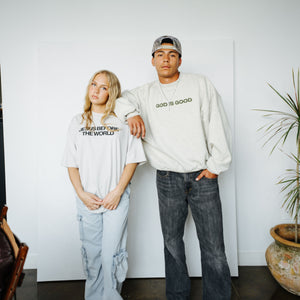 ADULTS // GOD IS GOOD CREW (CREAMY GREY)