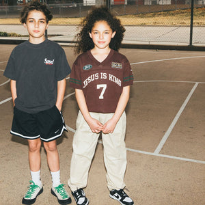 LITTLES // JESUS IS KING KNIT JERSEY