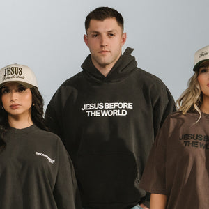 ADULTS // JESUS BEFORE THE WORLD HOODIE (CHARCOAL)