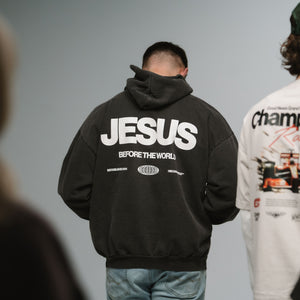 ADULTS // JESUS BEFORE THE WORLD HOODIE (CHARCOAL)